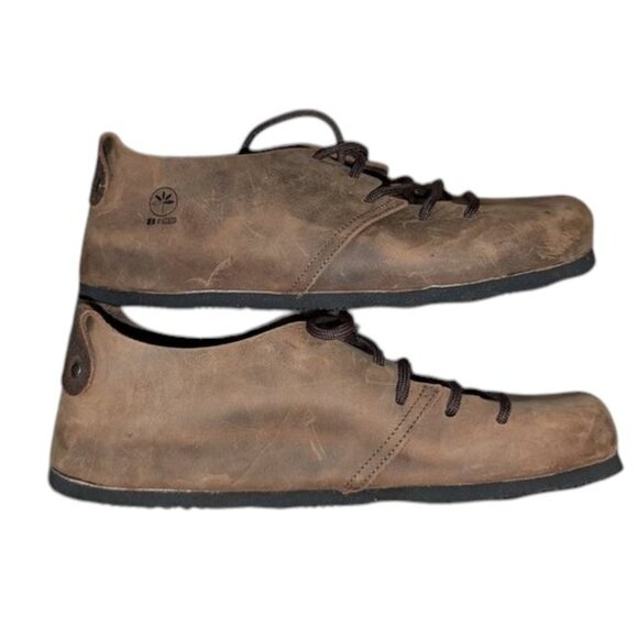 Bioline Line On Bruce Fettbraun Leather Lace Up Bootie Waxed Scarpetta Sneaker - Picture 5 of 7